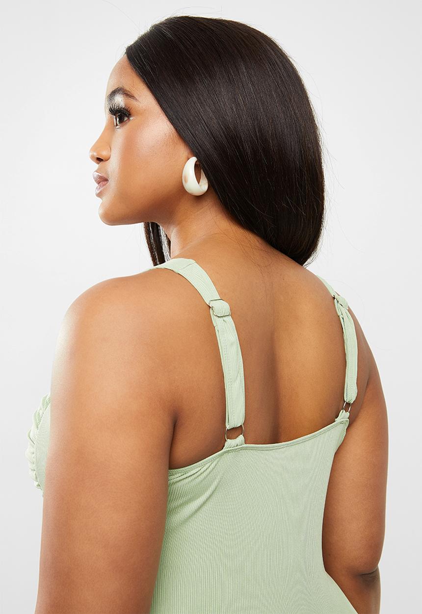 Bacon Bikinis - Ruched one piece - green