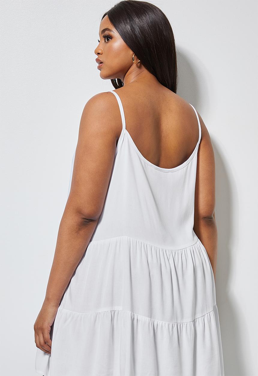 Superbalist - Tiered longer length cami - white