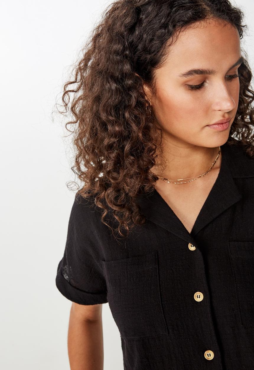 Cotton On - Erika short sleeve shirt - black