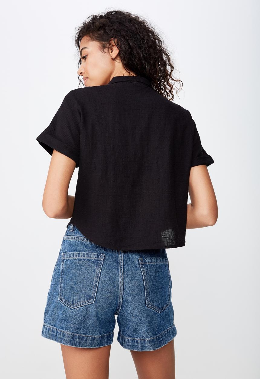 Cotton On - Erin short sleeve shirt - black