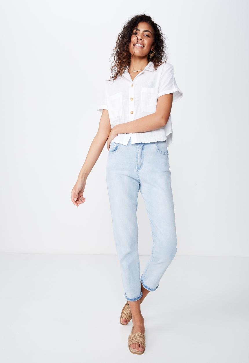 Cotton On - Erin short sleeve shirt - white