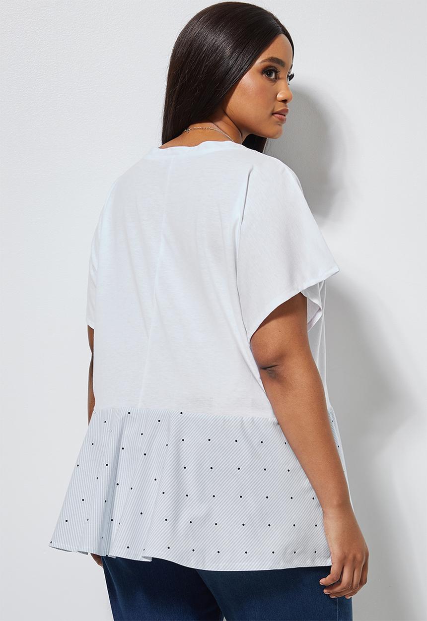 Superbalist - Colourblock peplum tee - white