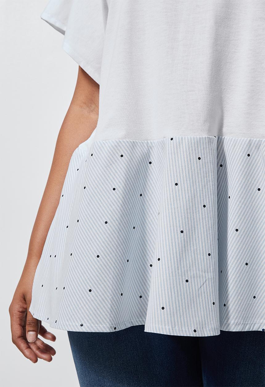 Superbalist - Colourblock peplum tee - white