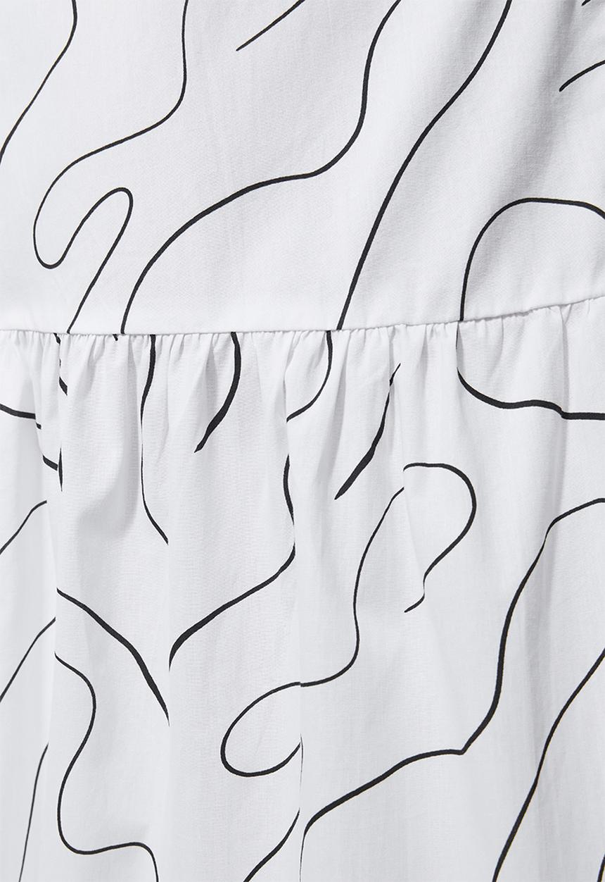 Superbalist - Cotton button through tier dress -  white 