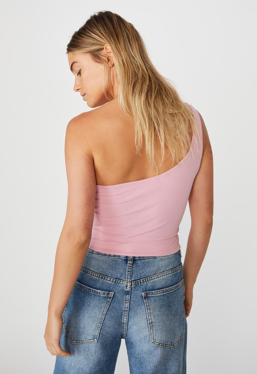 Cotton On - One shoulder sleeveless top - pink