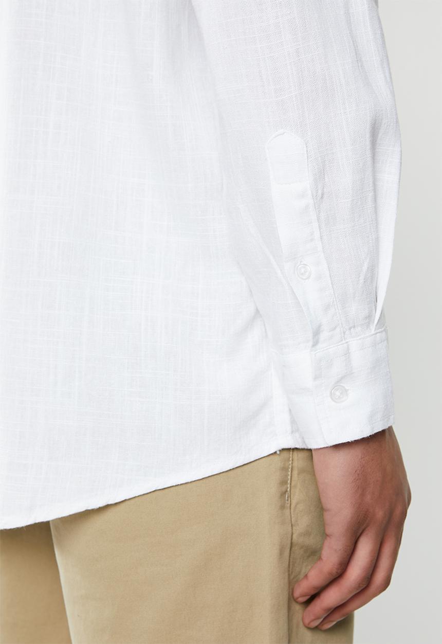 Brave Soul - Langholm linen blend shirt - white