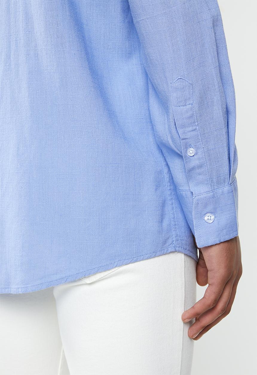 Brave Soul - Langholm linen blend shirt - blue