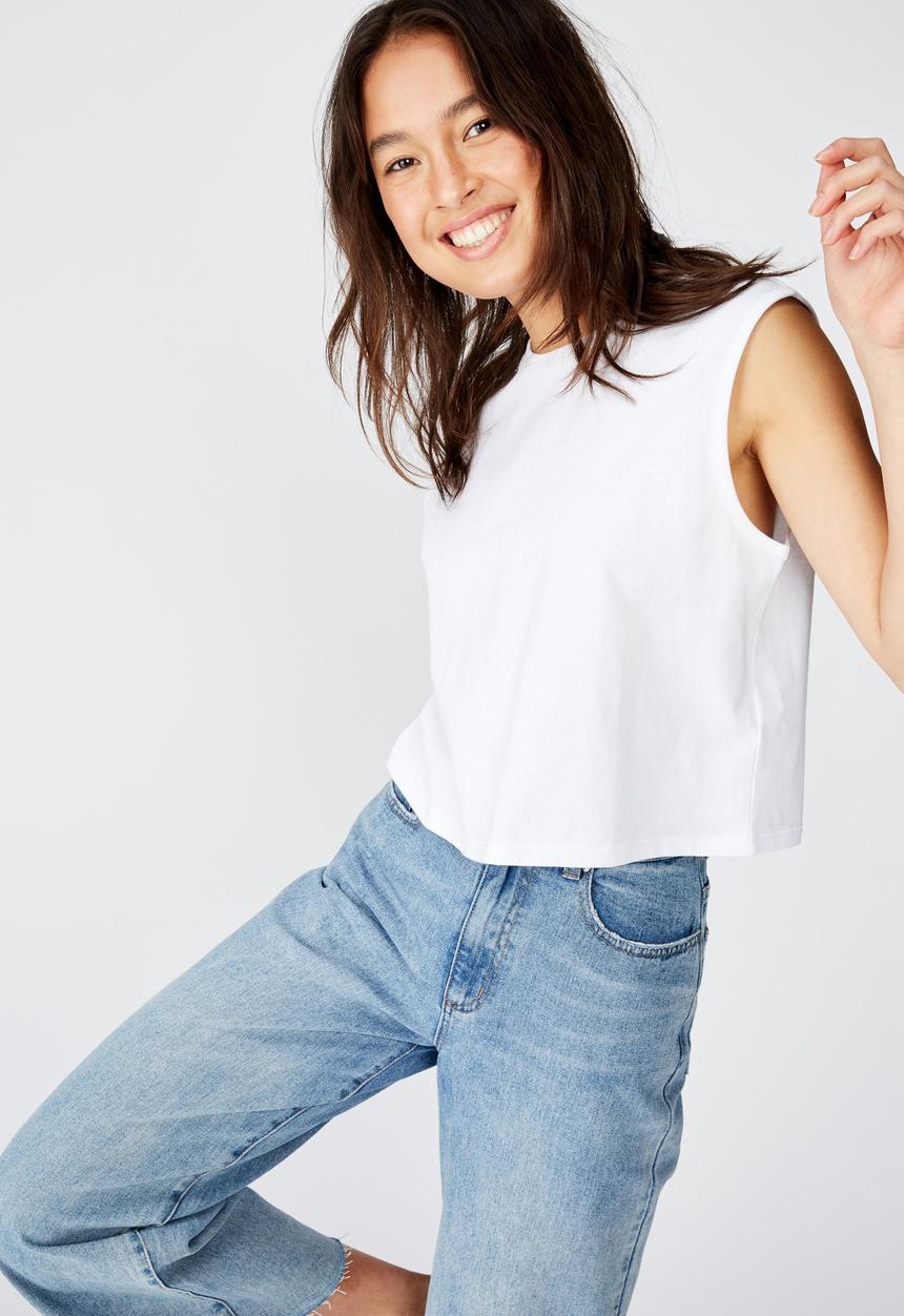 Cotton On - The chop muscle tank - white