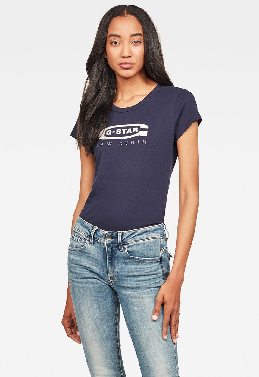 G-STAR - Graphic 20 slim r t wmn short sleeve - sartho blue