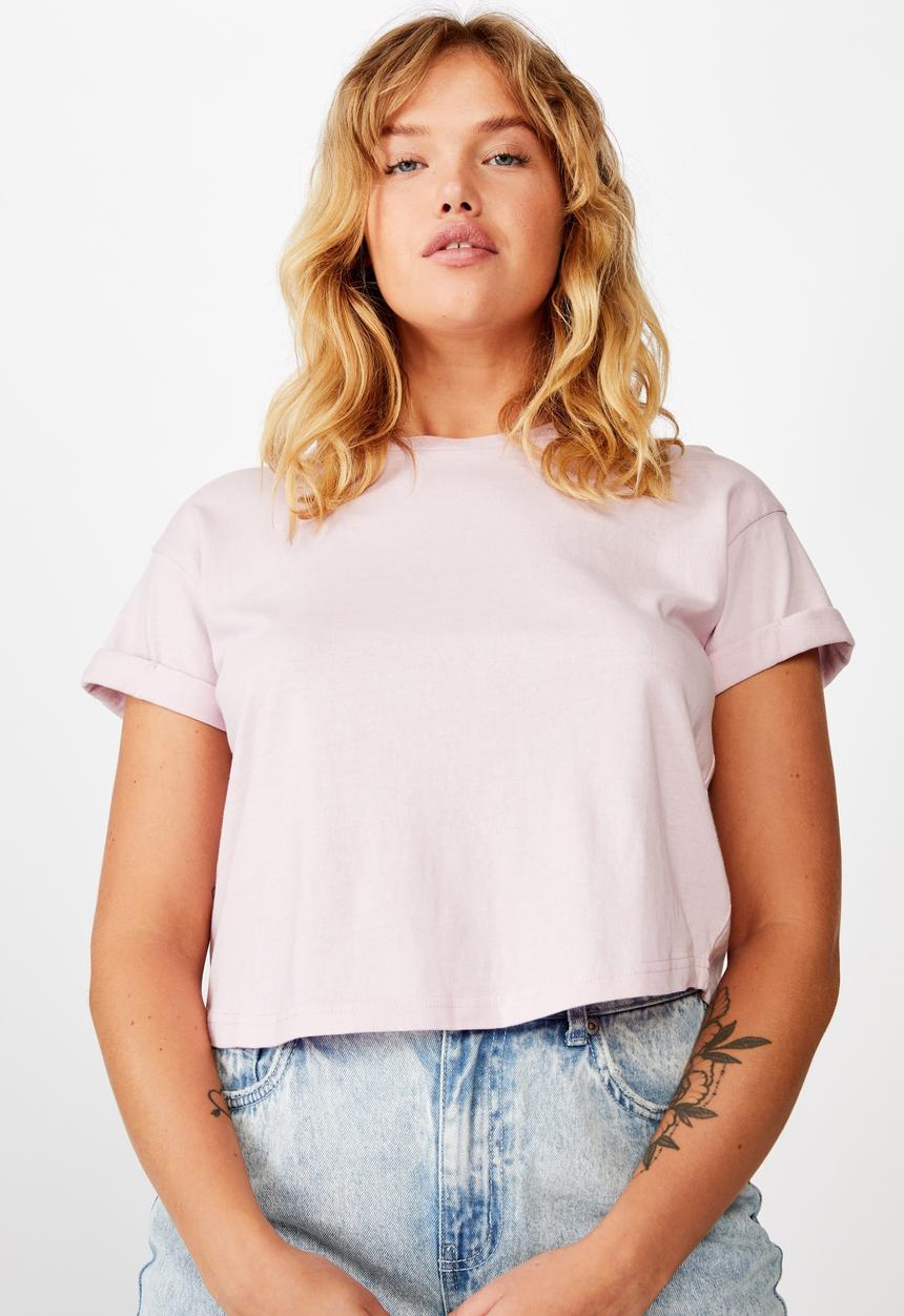Factorie - Curved hem short sleeve tee - pink