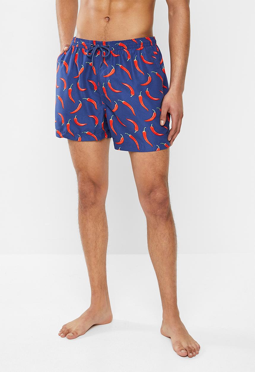 Brave Soul - Chilli swimshorts - blue & red