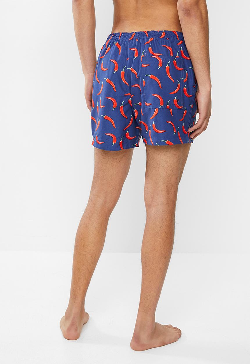 Brave Soul - Chilli swimshorts - blue & red