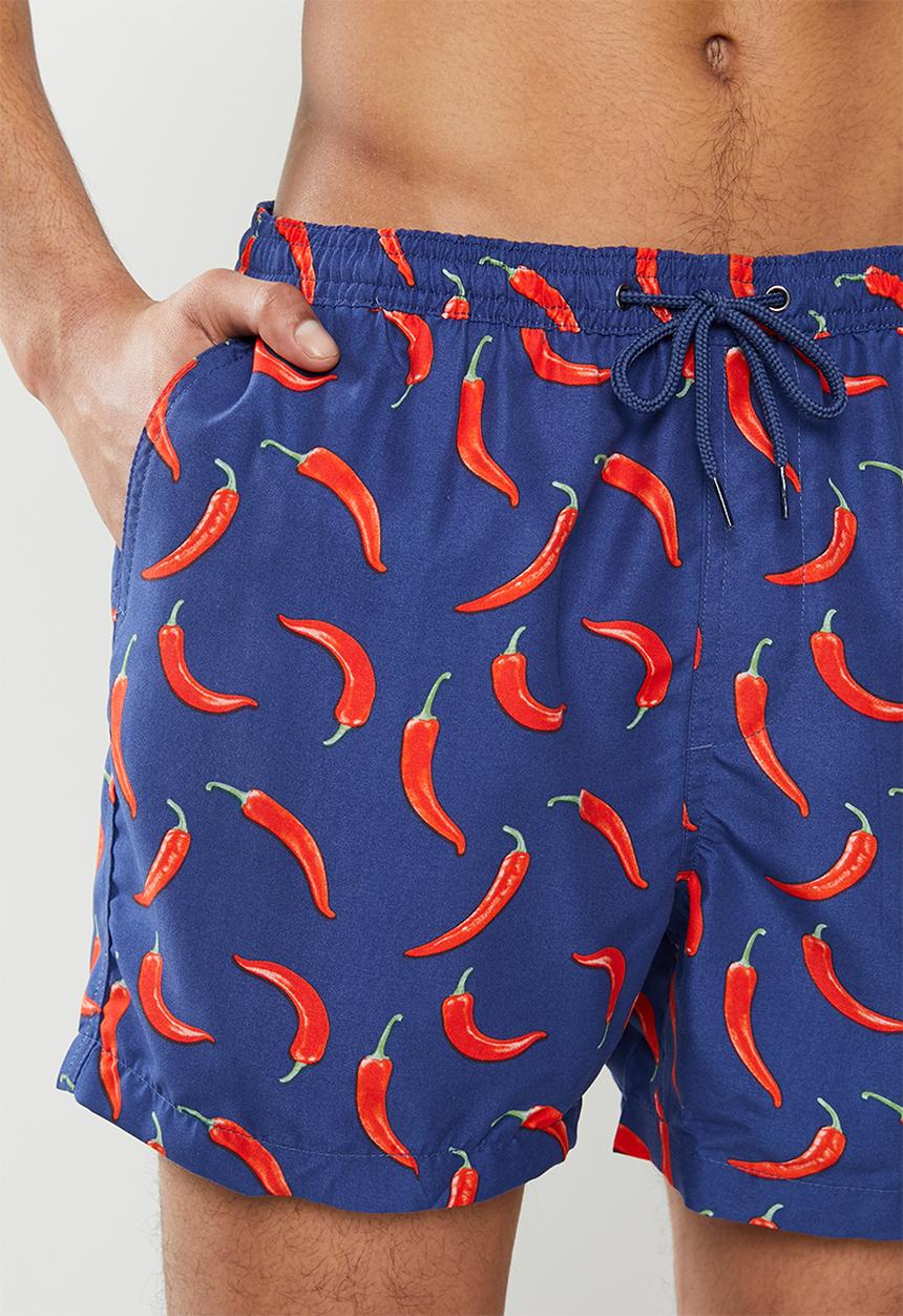 Brave Soul - Chilli swimshorts - blue & red