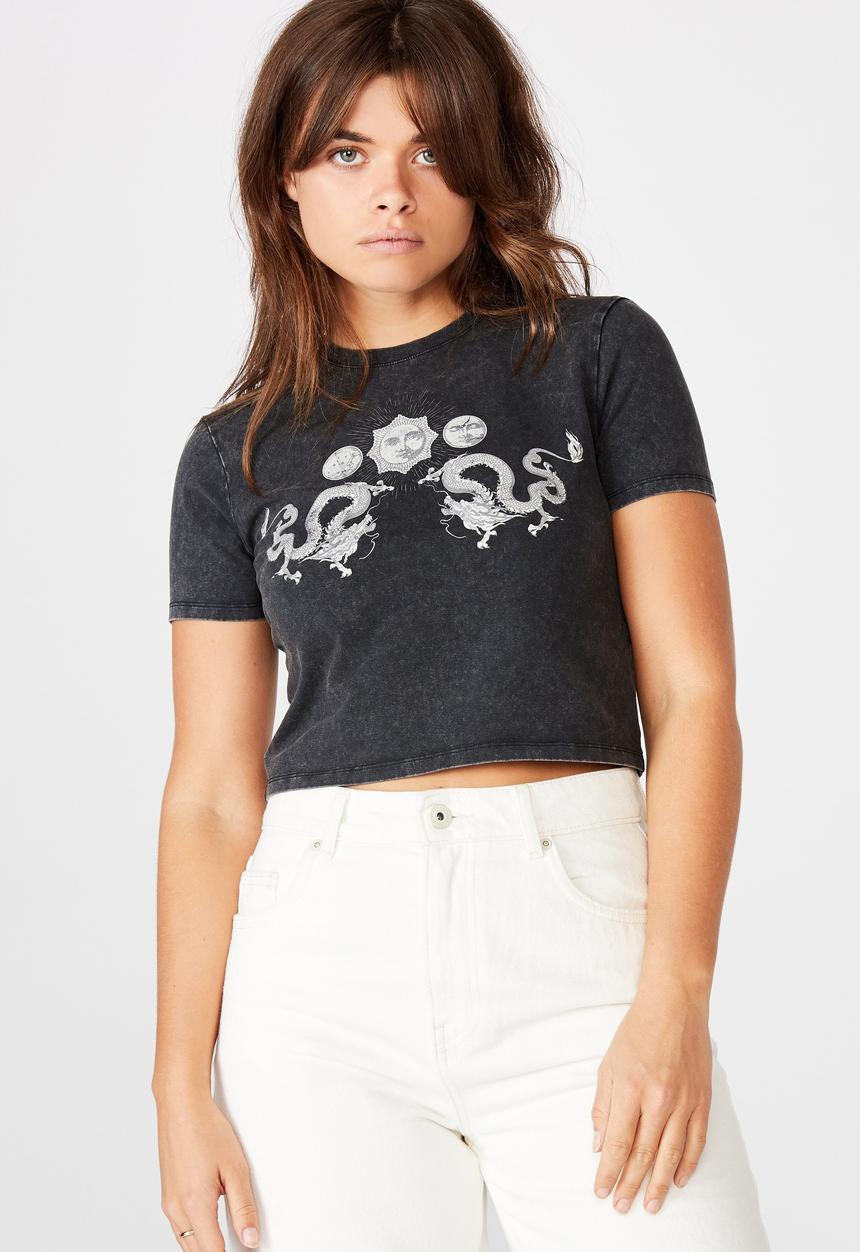Factorie - Fitted graphic T-shirt - black 