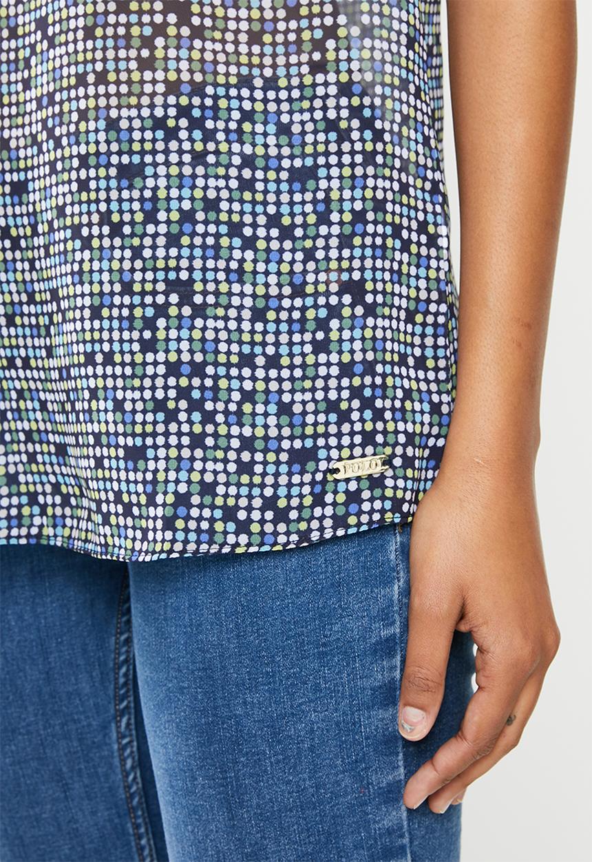 POLO - Milly printed basic short sleeve blouse - multi