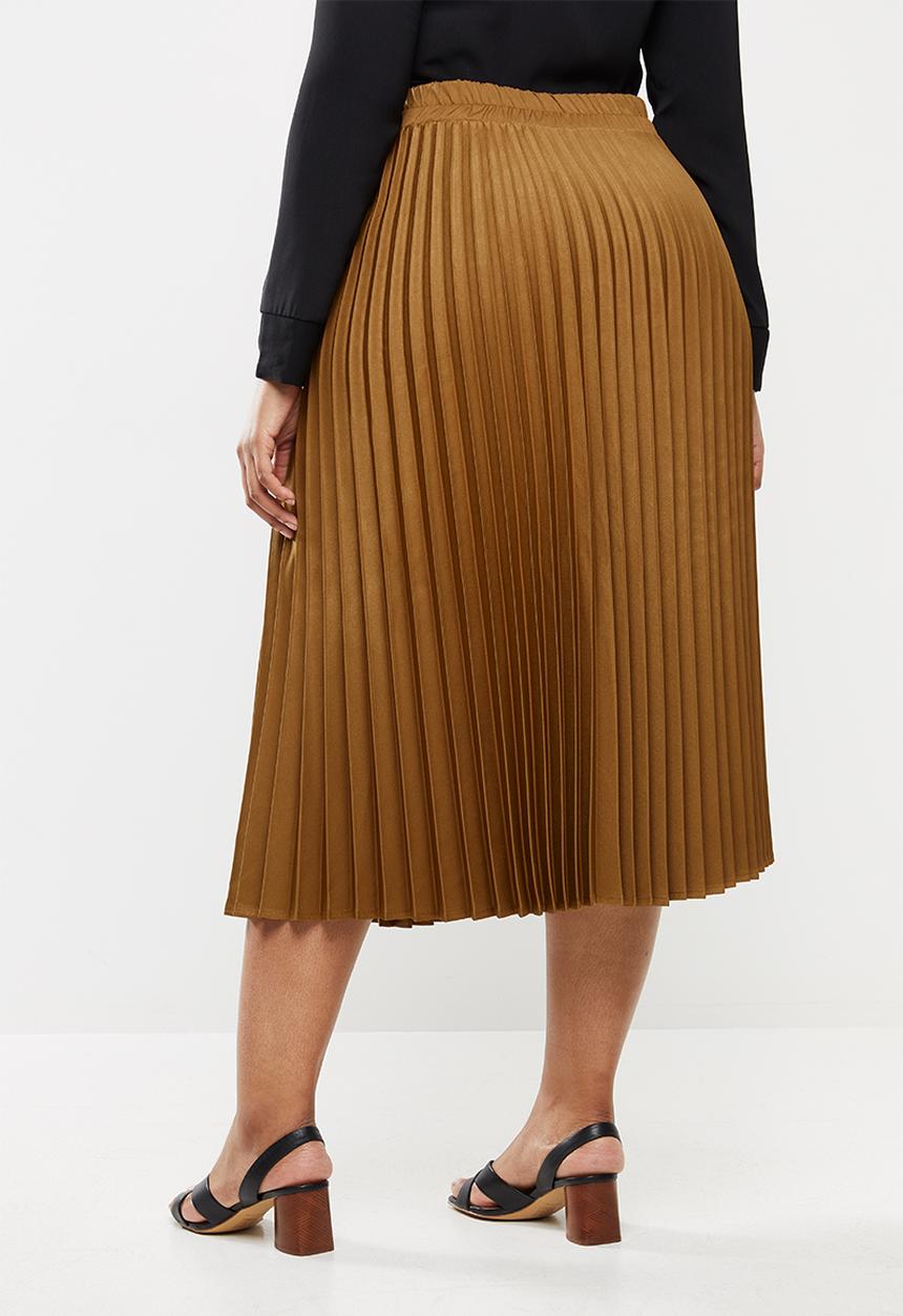 edit Plus - Pleated midi skirt - brown