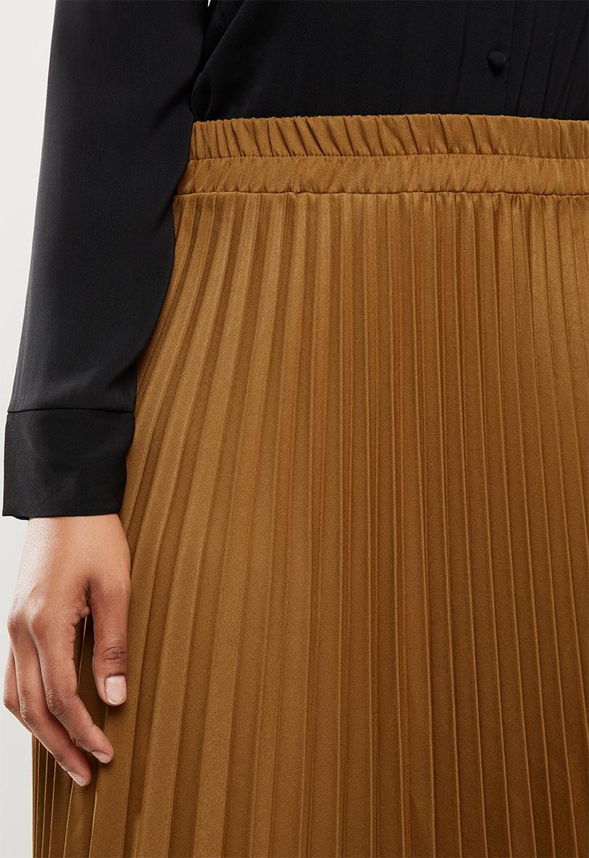 edit Plus - Pleated midi skirt - brown