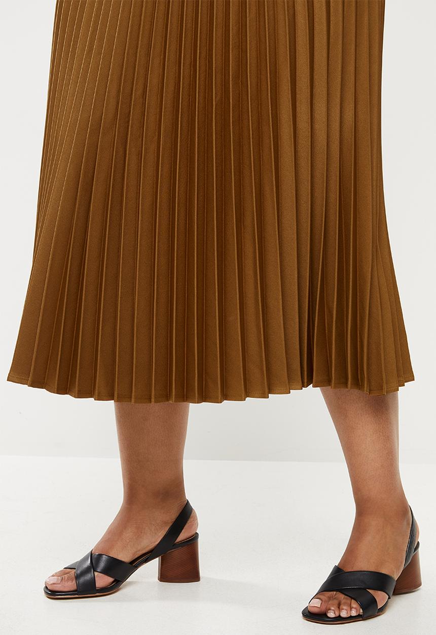 edit Plus - Pleated midi skirt - brown