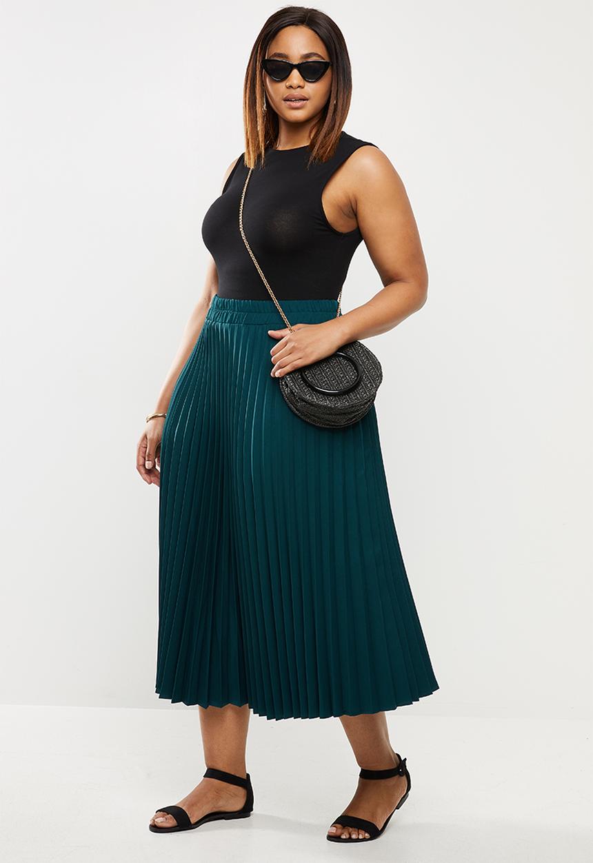 edit Plus - Pleated midi skirt - teal