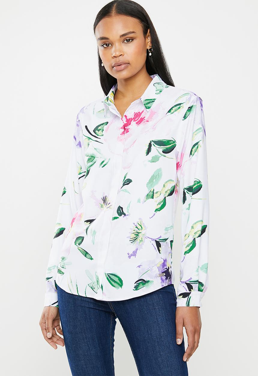 POLO - Seema tie printed long sleeve shirt - pink