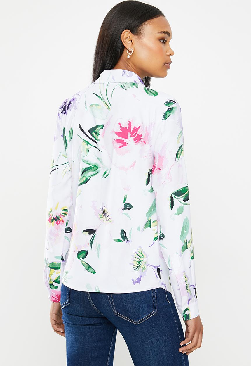 POLO - Seema tie printed long sleeve shirt - pink