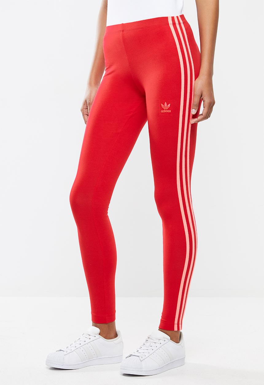 adidas Originals - 3Stripe leggings - red & pink
