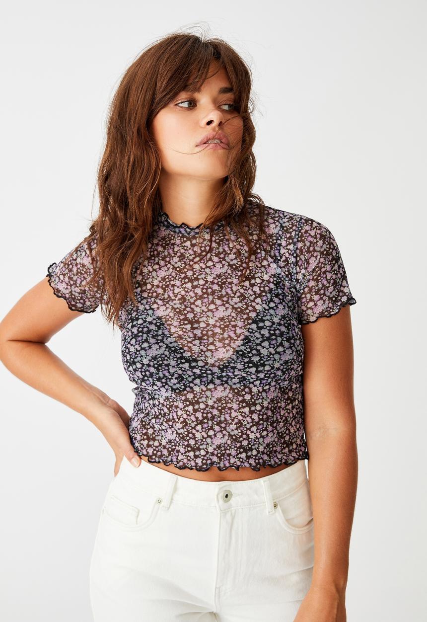 Factorie - Mesh short sleeve top - multi 
