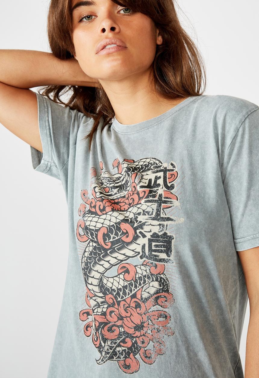 Factorie - Relaxed graphic T-shirt - washed grey