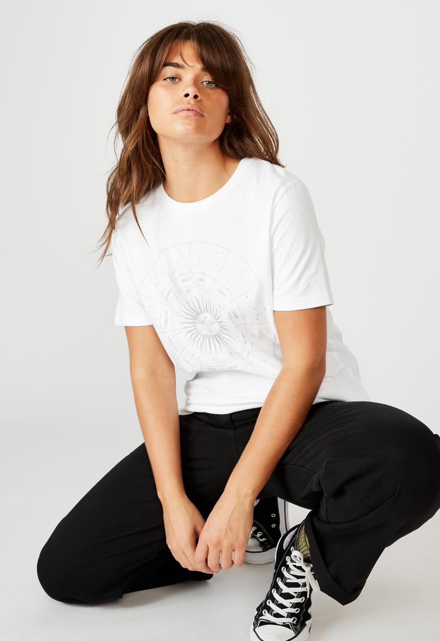 Factorie - Relaxed graphic T-shirt - white