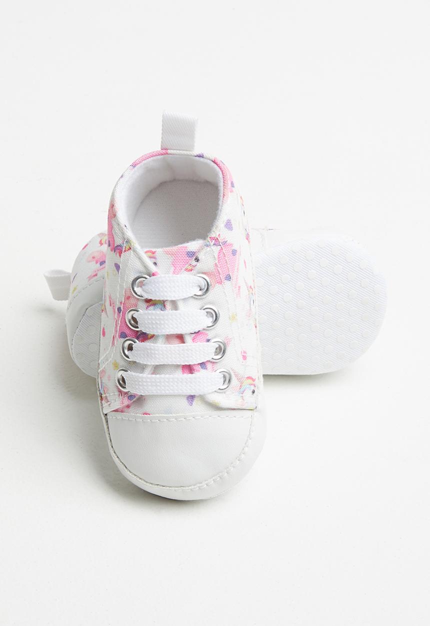 Pop Candy - Girls unicorn print sneaker - white & pink 