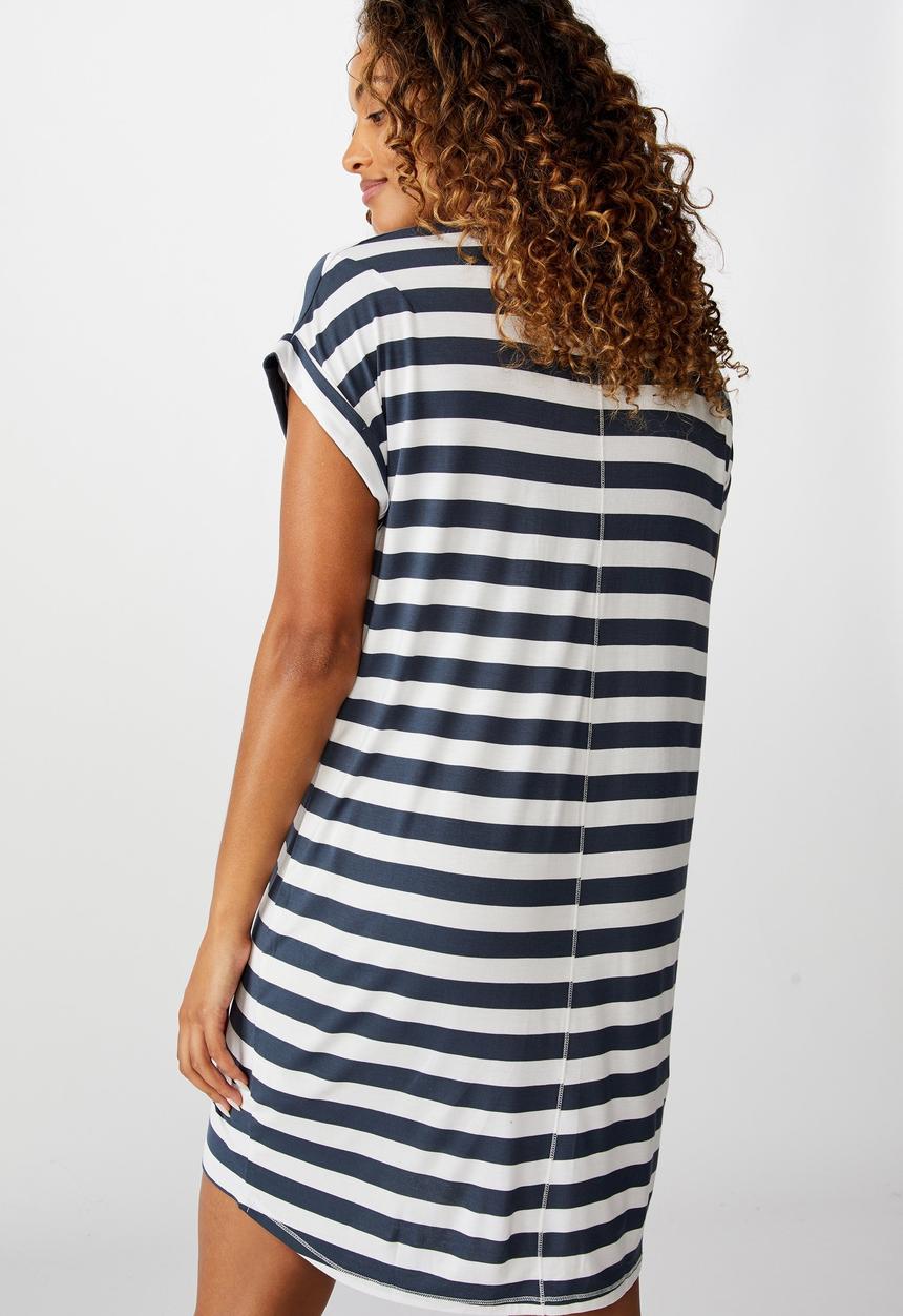 Cotton On - Sleep recovery maternity nightie - navy & white 