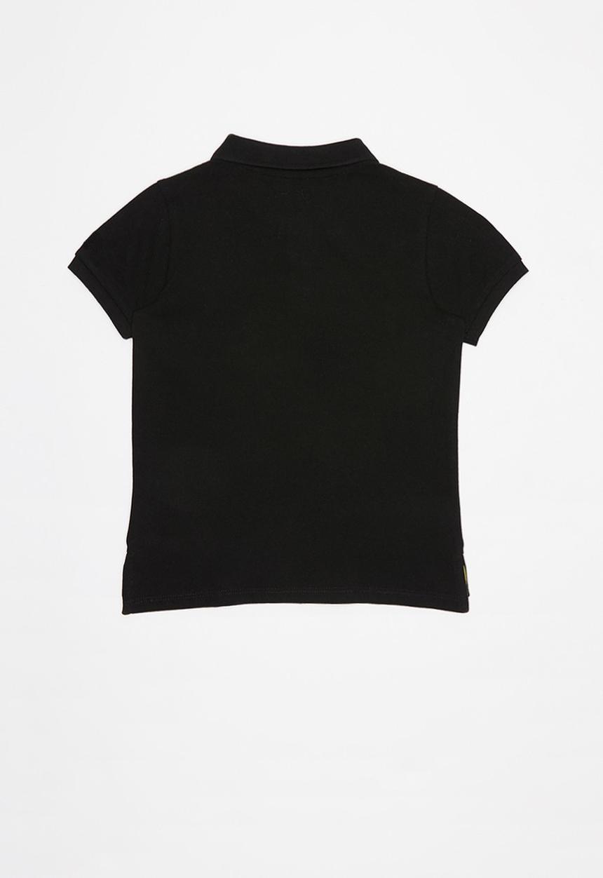 GUESS - Teens short sleeve guess core embroidery golfer - black