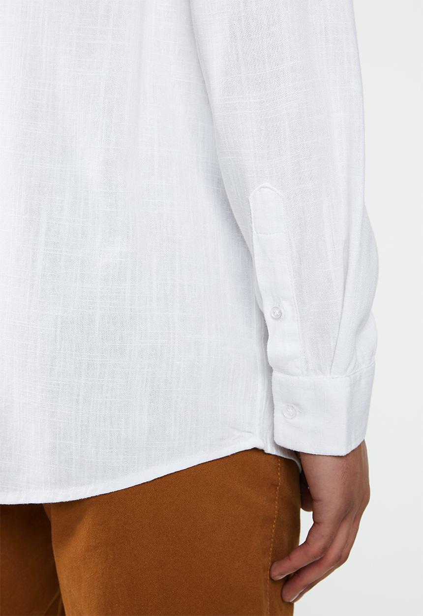 Brave Soul - Dumfries linen blend shirt - white