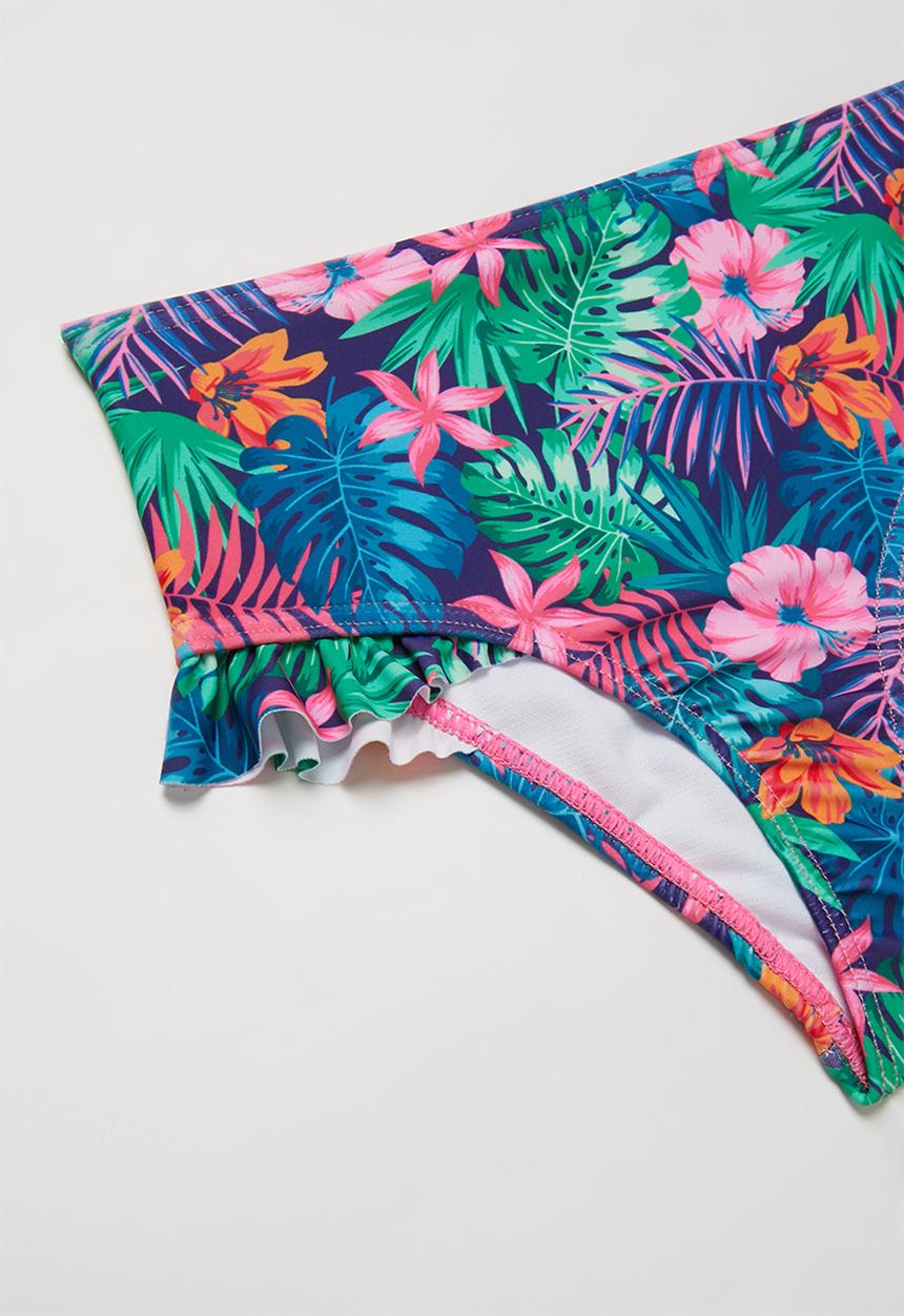 Pop Candy - Tropical two piece frill swimsuit - multi