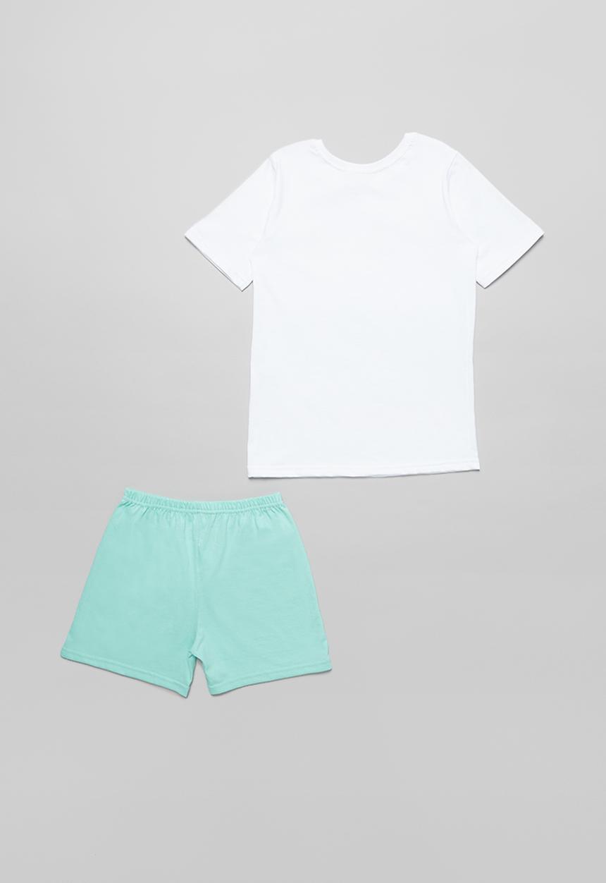 Pop Candy - Girls pyjamas set - white & aqua 