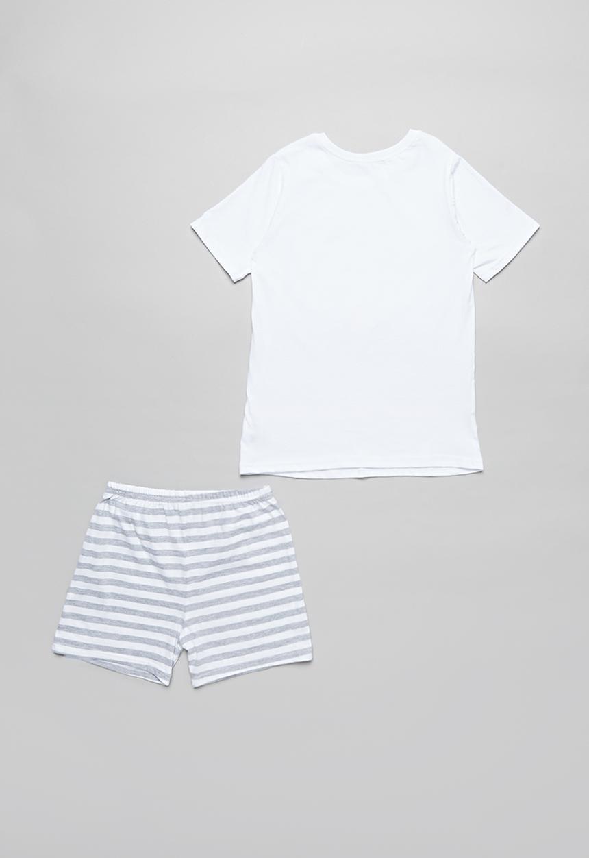 Pop Candy - Girls pyjamas set- white & grey 