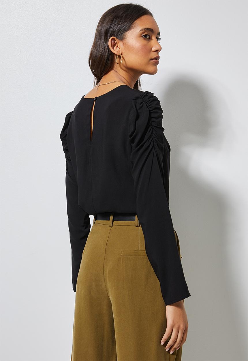 Superbalist - Mutton sleeve shell top - black
