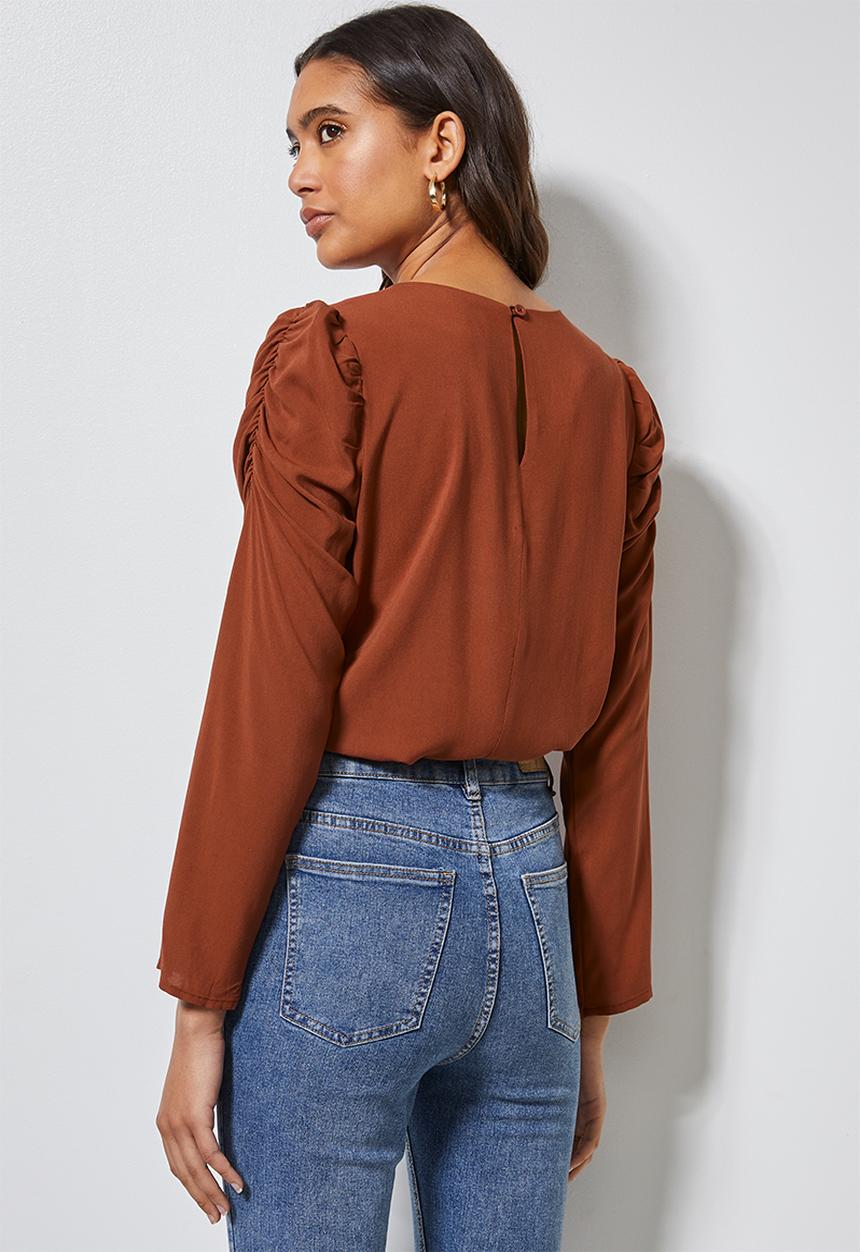 Superbalist - Mutton sleeve shell - rust 