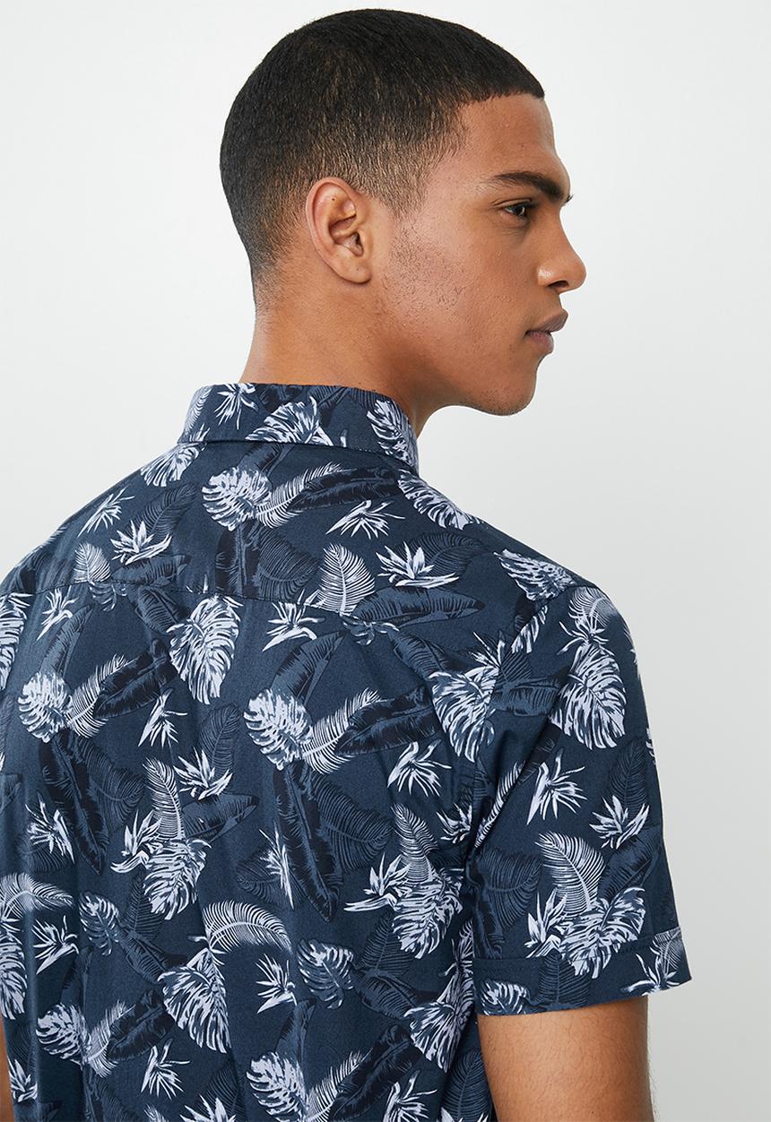 Brave Soul - Hazed shirts - navy & white