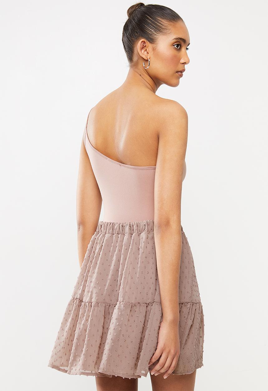 Blake - Sueded single jersey asymmetric crop top - rose