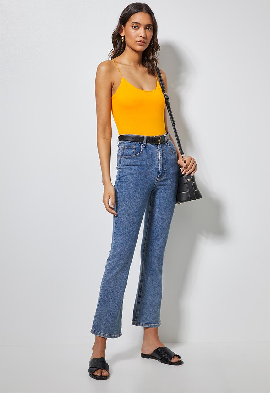 Superbalist - Single elastic strap bodysuit with half shelf - mango