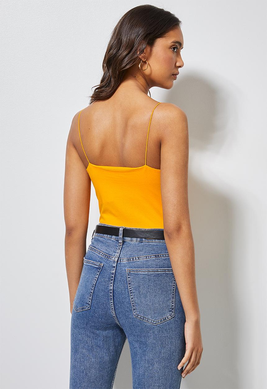 Superbalist - Single elastic strap bodysuit with half shelf - mango