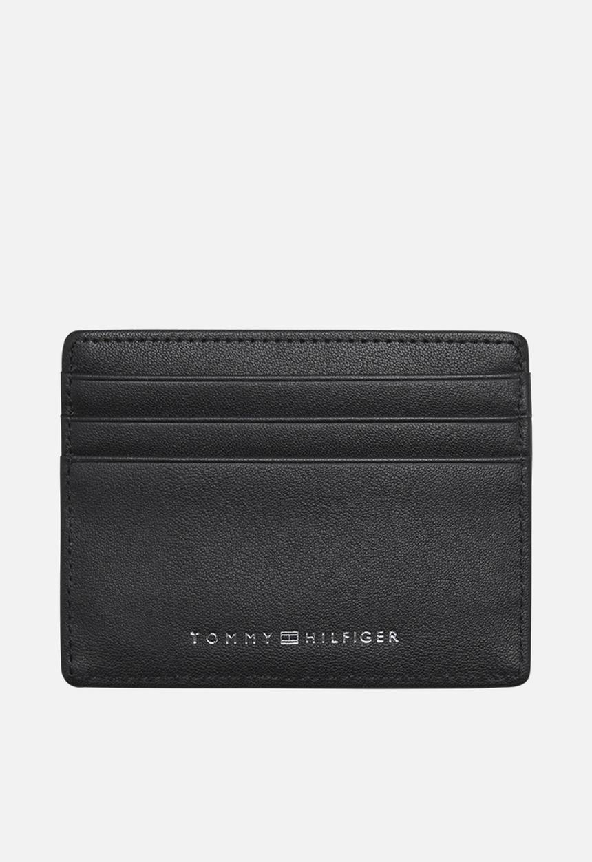 Tommy Hilfiger - Stitched leather credit card holder - black