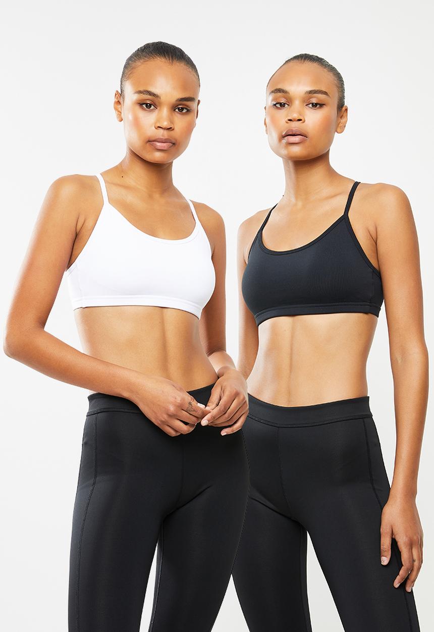 Cotton On - Yoga crop 2 pack - black & white