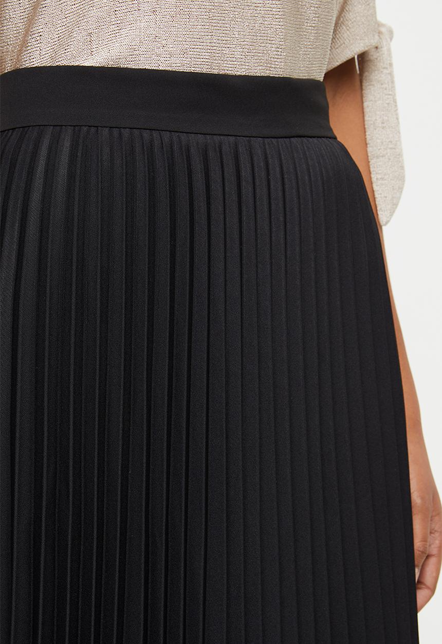 edit - Pleated midi skirt - black
