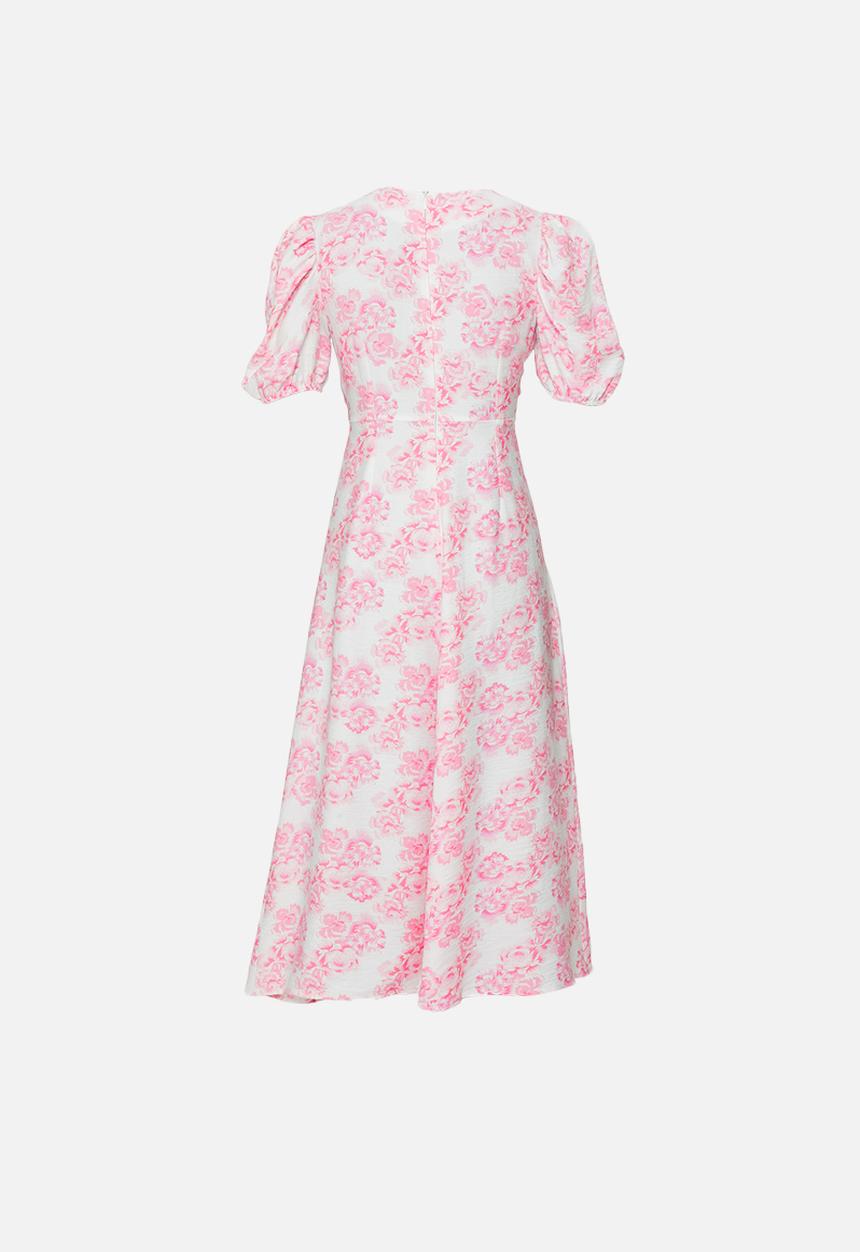 Glamorous - Petite floral maxi with puff sleeves - pink & white 