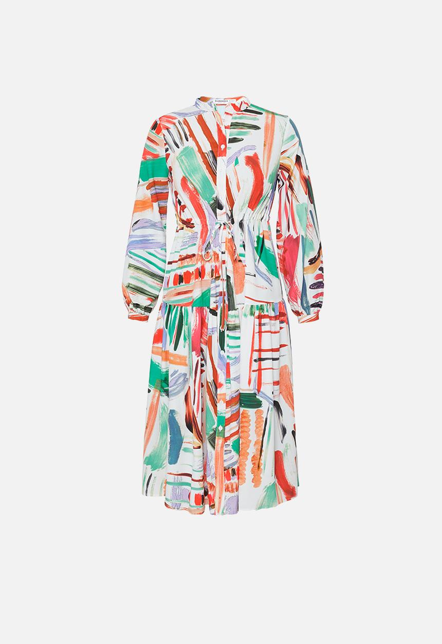 Glamorous - Petite paint strokes midi with high neck - multi
