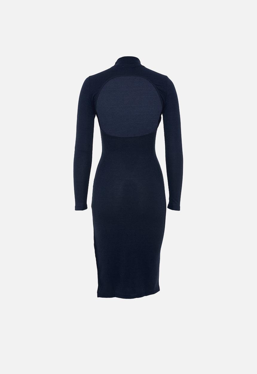 Glamorous - Petite bodycon turtle neck midi with slit - navy