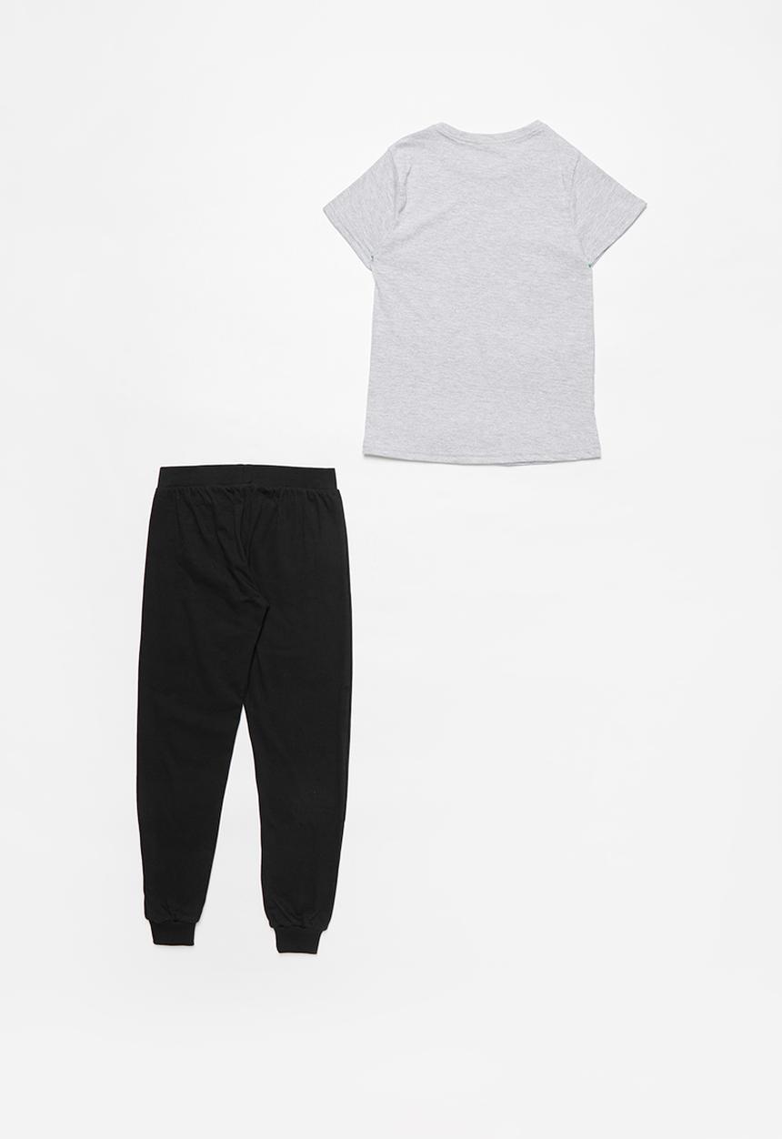Rebel Republic - Tween boys pj set - grey & black