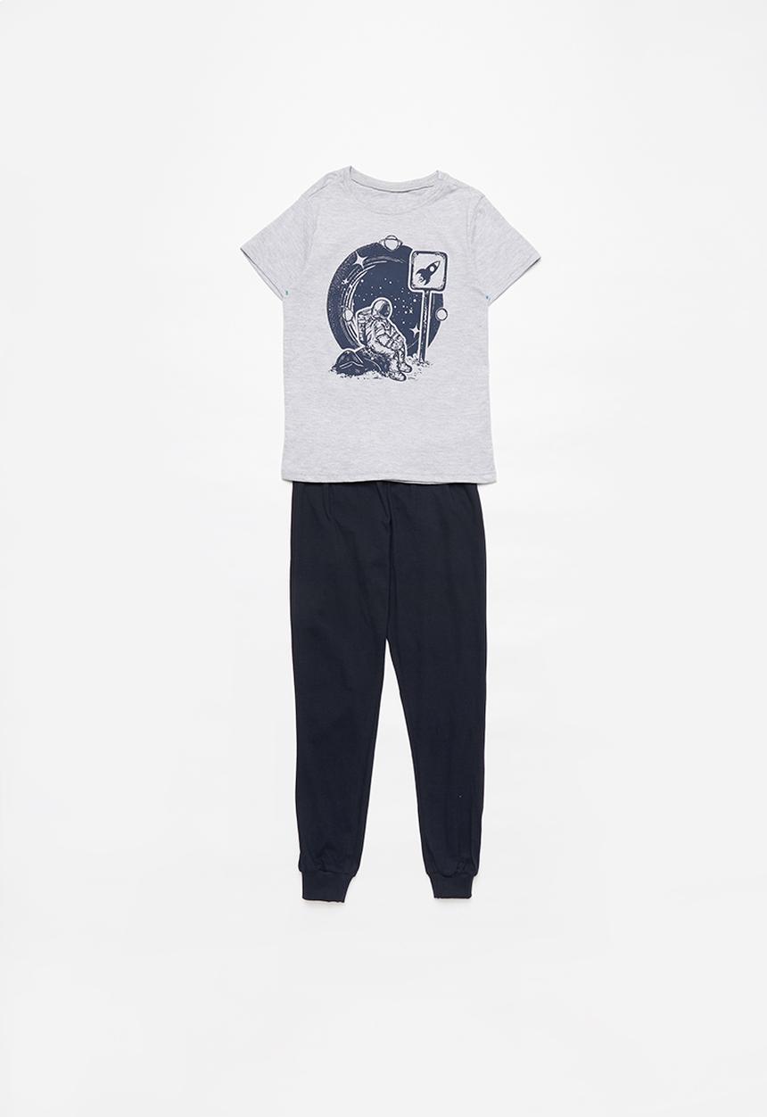 Rebel Republic - Tween boys pj set - grey & navy
